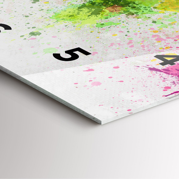 Square wall clock World map on paper