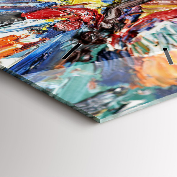 Square wall clock Fragment of oil art