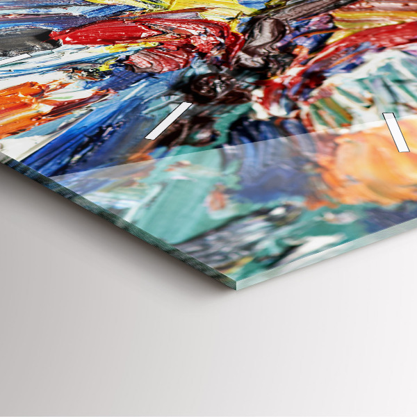 Square wall clock Fragment of oil art