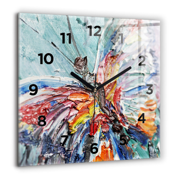 Square wall clock Fragment of oil art