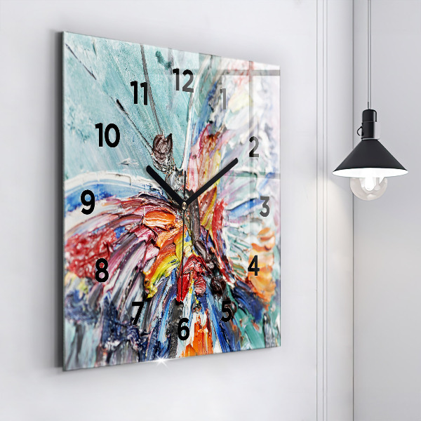 Square wall clock Fragment of oil art