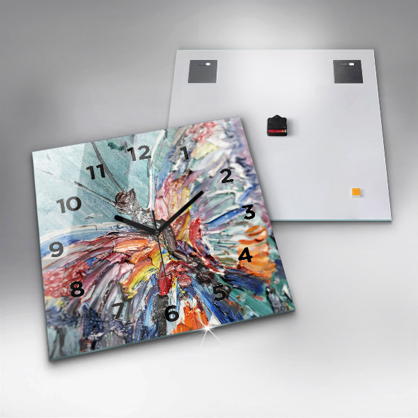 Square wall clock Fragment of oil art