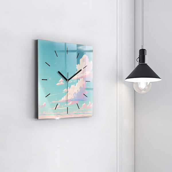 Square wall clock Pastel color of the sky