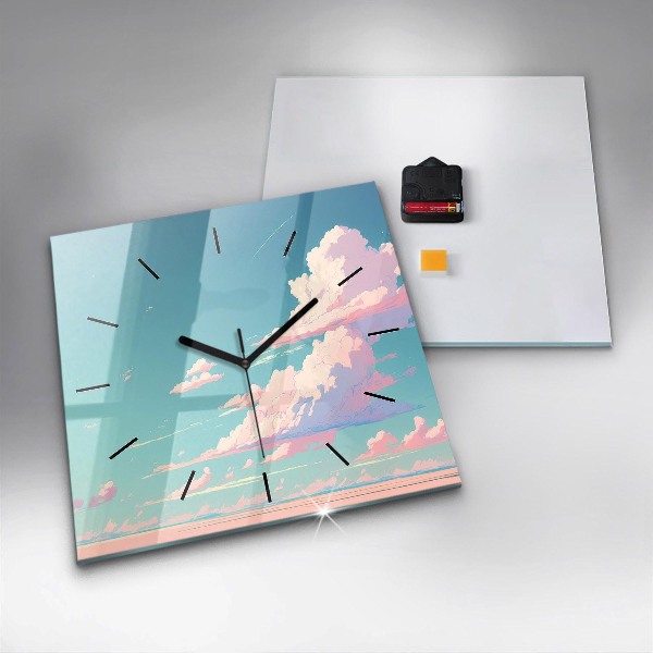 Square wall clock Pastel color of the sky