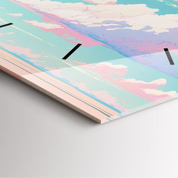 Square wall clock Pastel color of the sky