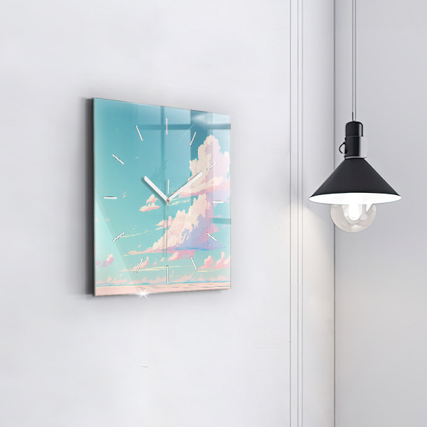 Square wall clock Pastel color of the sky