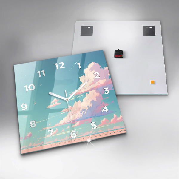 Square wall clock Pastel color of the sky