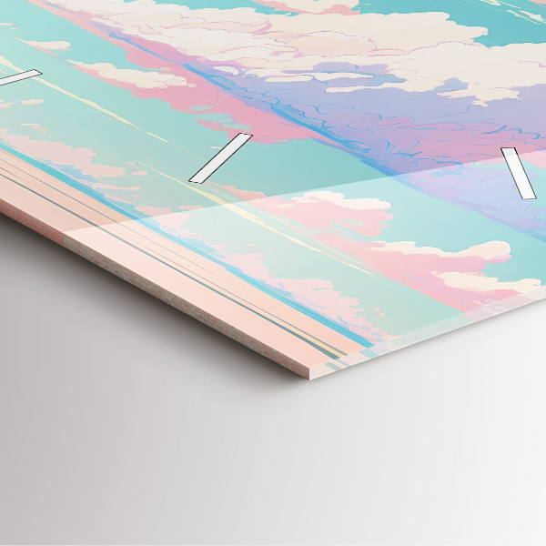 Square wall clock Pastel color of the sky