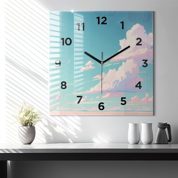 Square wall clock Pastel color of the sky