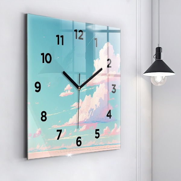 Square wall clock Pastel color of the sky