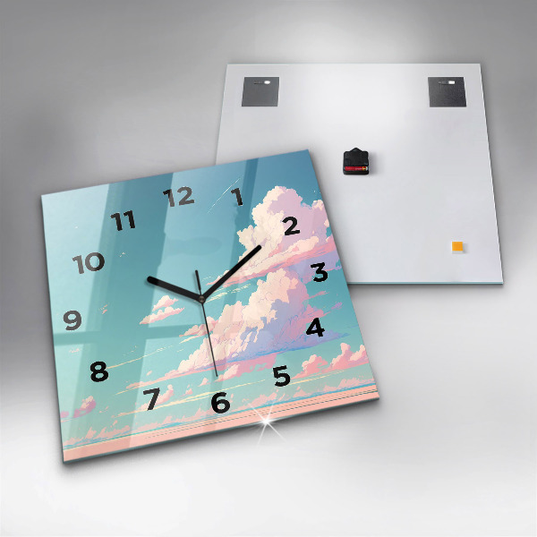 Square wall clock Pastel color of the sky