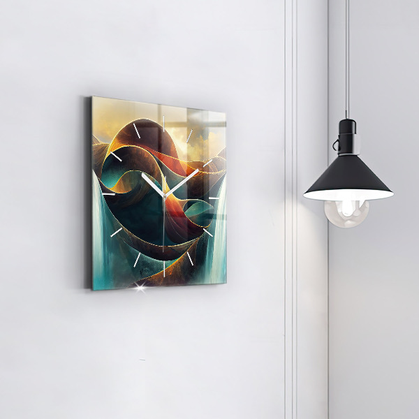 Square wall clock Flowing Waterfall