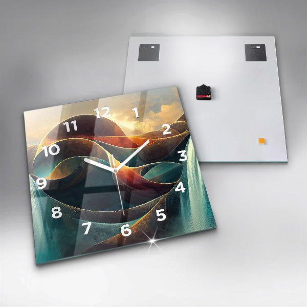 Square wall clock Flowing Waterfall
