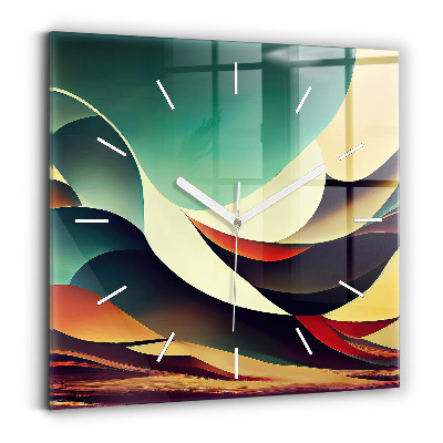 Square wall clock Abstract lines background