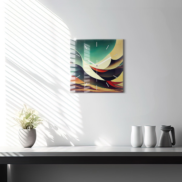 Square wall clock Abstract lines background