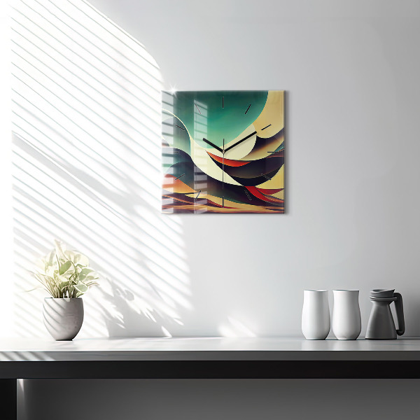 Square wall clock Abstract lines background