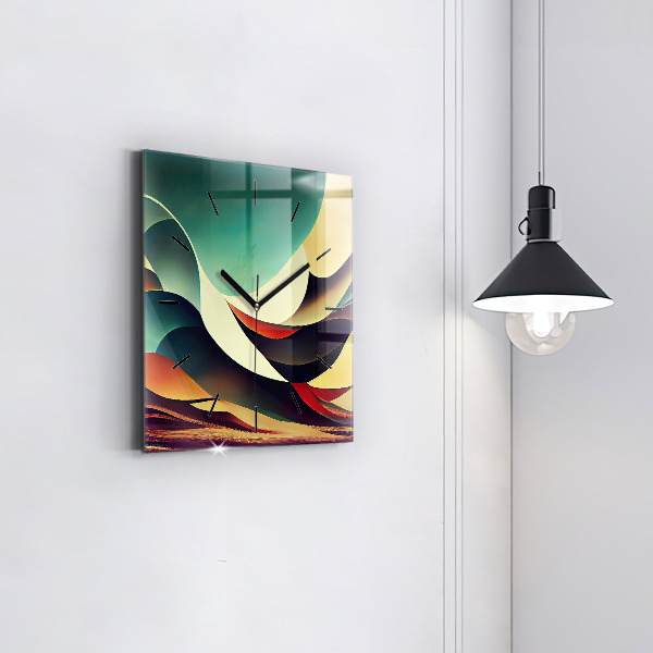 Square wall clock Abstract lines background