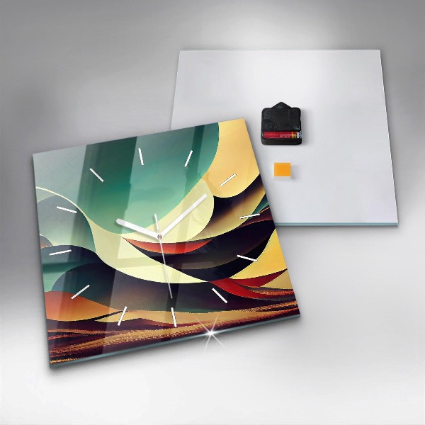 Square wall clock Abstract lines background