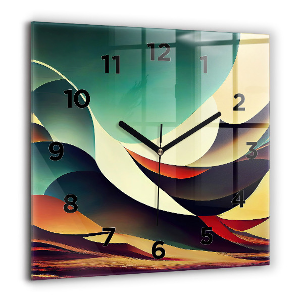 Square wall clock Abstract lines background