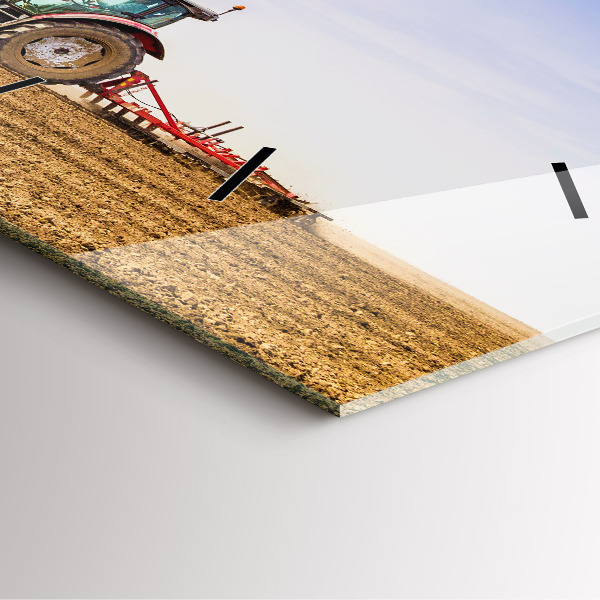 Square wall clock Farmer on a tractor