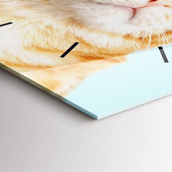 Square wall clock Funny cat with glasses