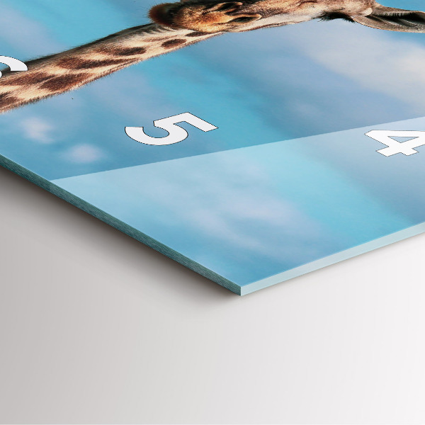 Square wall clock Giraffe head against the sky