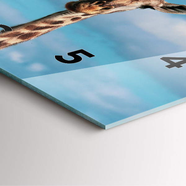 Square wall clock Giraffe head against the sky
