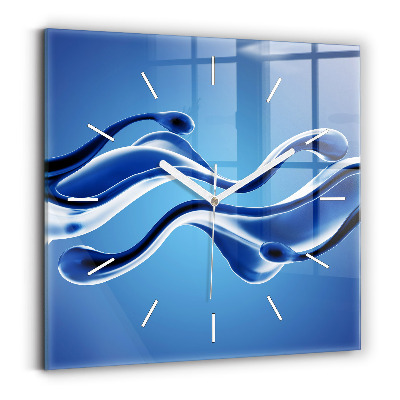 Square wall clock Liquid abstraction