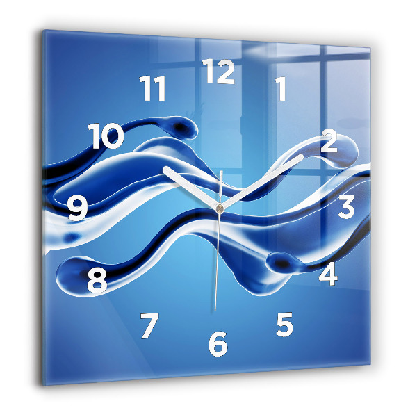 Square wall clock Liquid abstraction