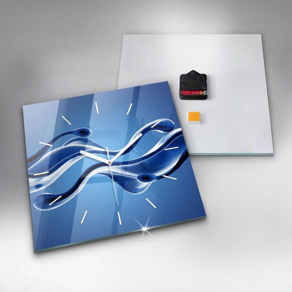 Square wall clock Liquid abstraction