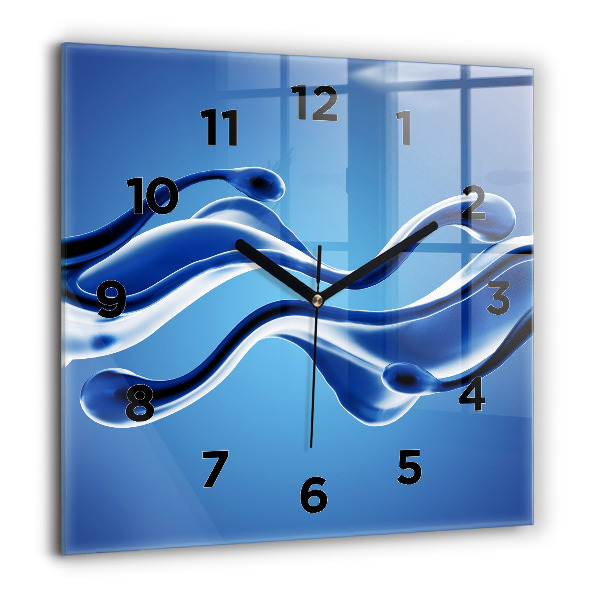 Square wall clock Liquid abstraction