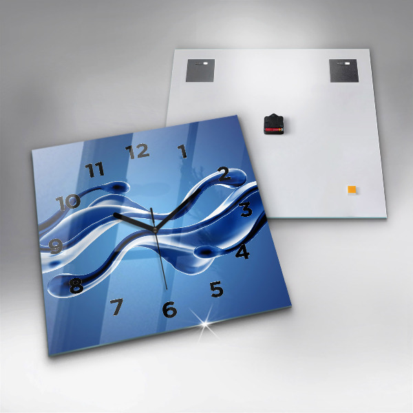 Square wall clock Liquid abstraction