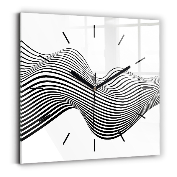 Square wall clock Black and white art