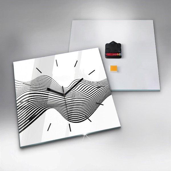 Square wall clock Black and white art