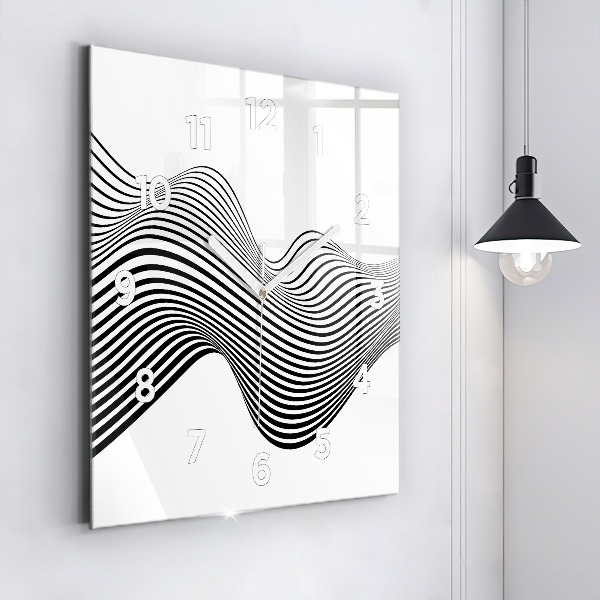 Square wall clock Black and white art