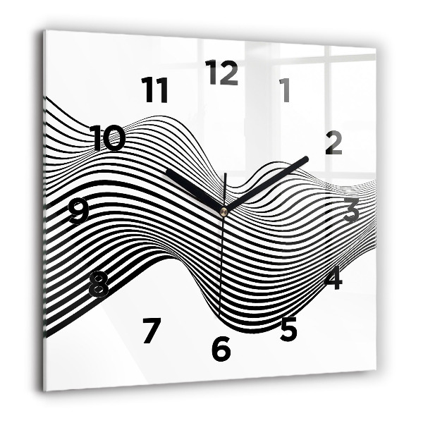Square wall clock Black and white art