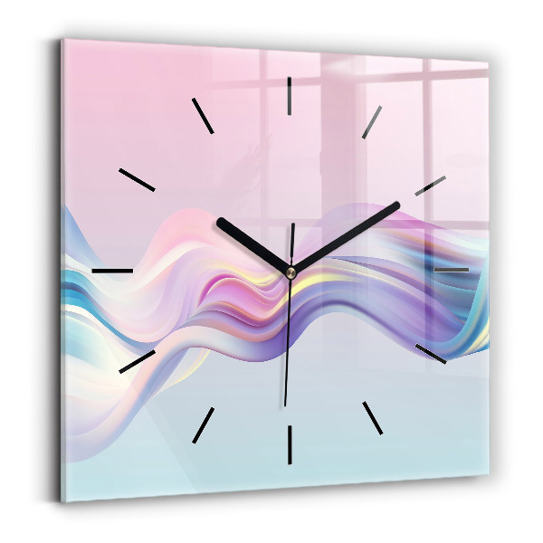 Square wall clock Pastel Wave Abstraction