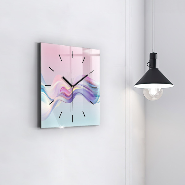 Square wall clock Pastel Wave Abstraction