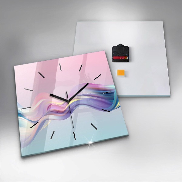 Square wall clock Pastel Wave Abstraction