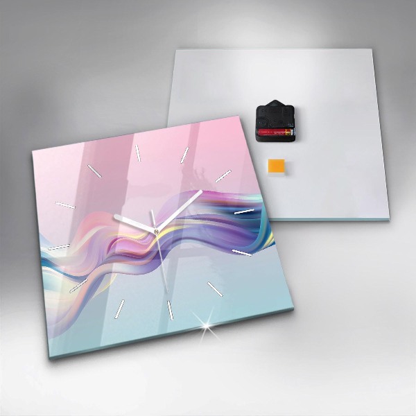 Square wall clock Pastel Wave Abstraction