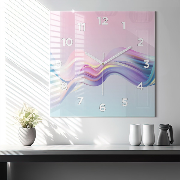 Square wall clock Pastel Wave Abstraction