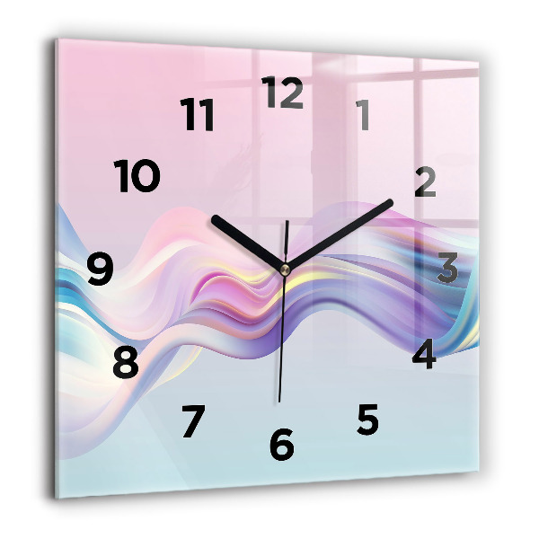 Square wall clock Pastel Wave Abstraction