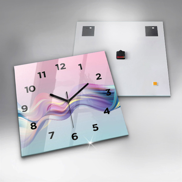 Square wall clock Pastel Wave Abstraction