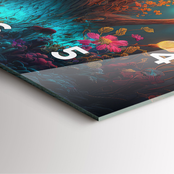 Square wall clock Forest and magic mushrooms