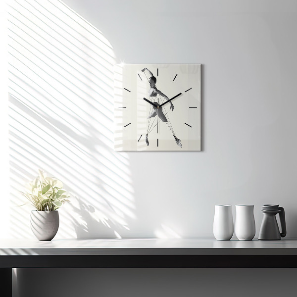 Square wall clock Abstract woman dancer