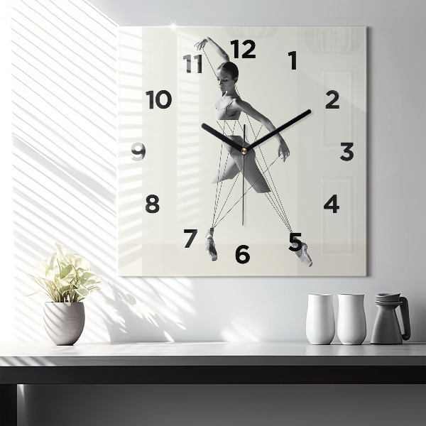 Square wall clock Abstract woman dancer
