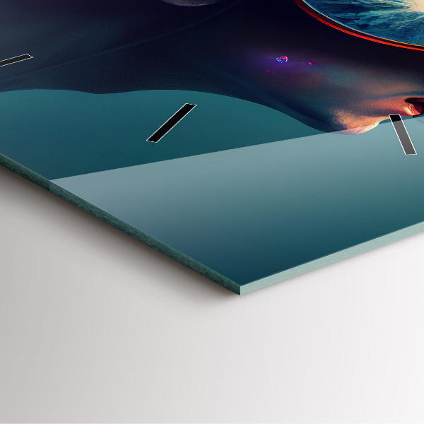 Square wall clock Futuristic world