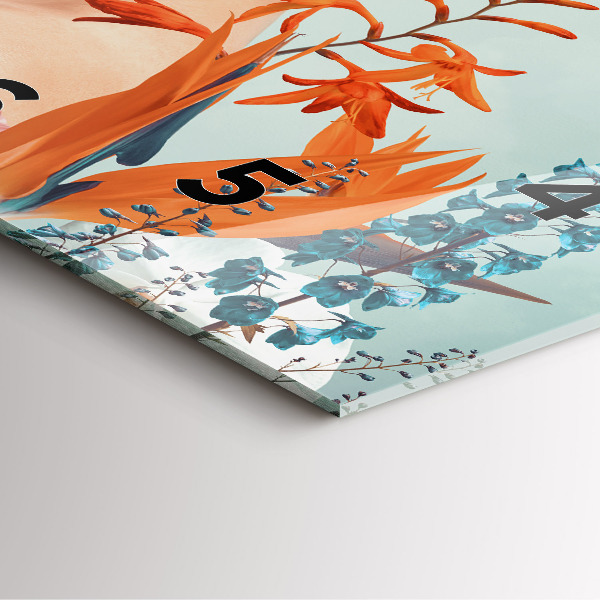 Square wall clock Woman with flowers