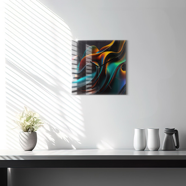 Square wall clock Futuristic wave