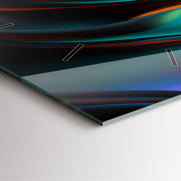 Square wall clock Futuristic wave